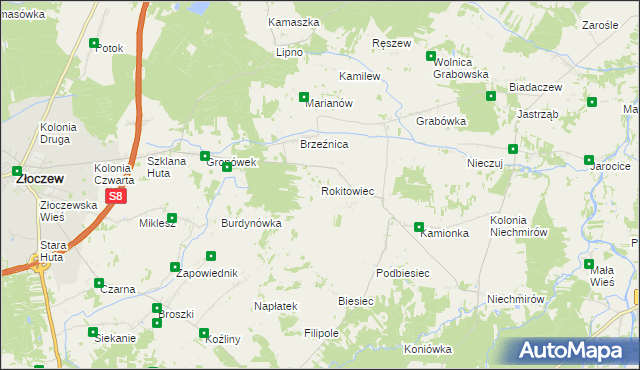 mapa Rokitowiec, Rokitowiec na mapie Targeo