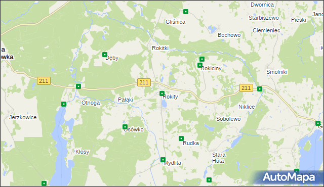 mapa Rokity gmina Czarna Dąbrówka, Rokity gmina Czarna Dąbrówka na mapie Targeo