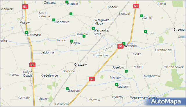 mapa Romartów, Romartów na mapie Targeo