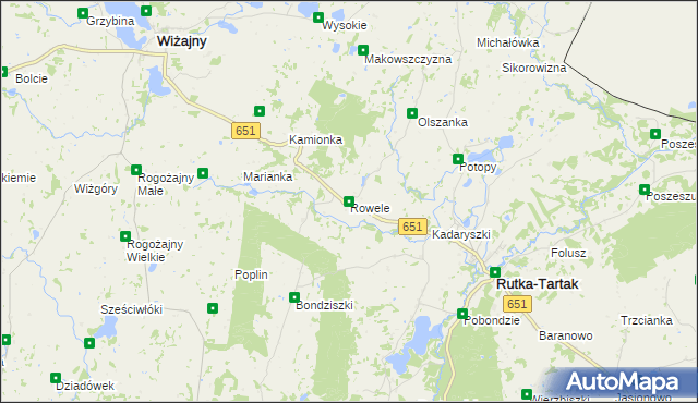 mapa Rowele, Rowele na mapie Targeo