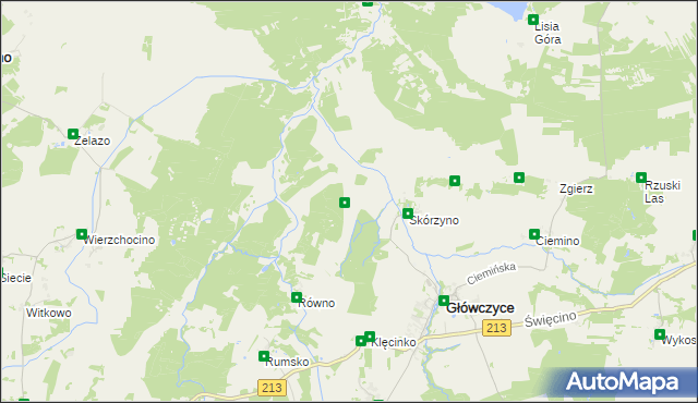 mapa Rówienko gmina Główczyce, Rówienko gmina Główczyce na mapie Targeo