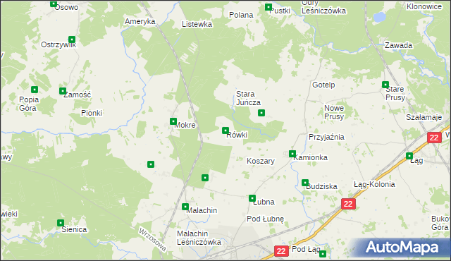 mapa Rówki, Rówki na mapie Targeo