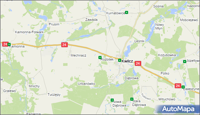 mapa Rozbitek, Rozbitek na mapie Targeo