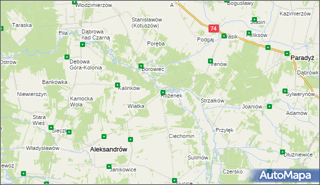 mapa Rożenek, Rożenek na mapie Targeo