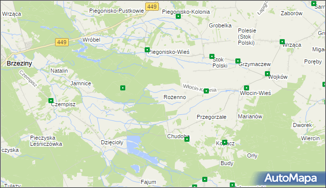 mapa Rożenno, Rożenno na mapie Targeo