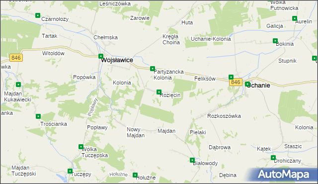 mapa Rozięcin, Rozięcin na mapie Targeo