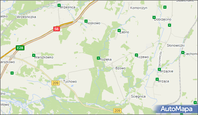 mapa Rozłęka, Rozłęka na mapie Targeo