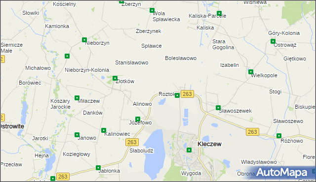 mapa Roztoka gmina Kleczew, Roztoka gmina Kleczew na mapie Targeo