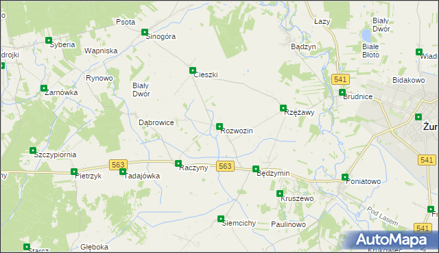 mapa Rozwozin, Rozwozin na mapie Targeo