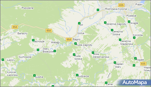 mapa Ruda-Zagrody, Ruda-Zagrody na mapie Targeo