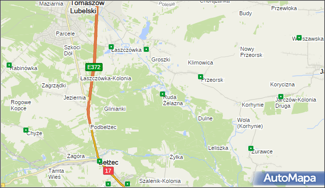 mapa Ruda Żelazna, Ruda Żelazna na mapie Targeo