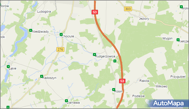 mapa Rudgerzowice, Rudgerzowice na mapie Targeo