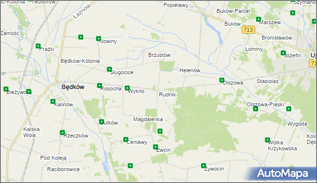 mapa Rudnik gmina Będków, Rudnik gmina Będków na mapie Targeo