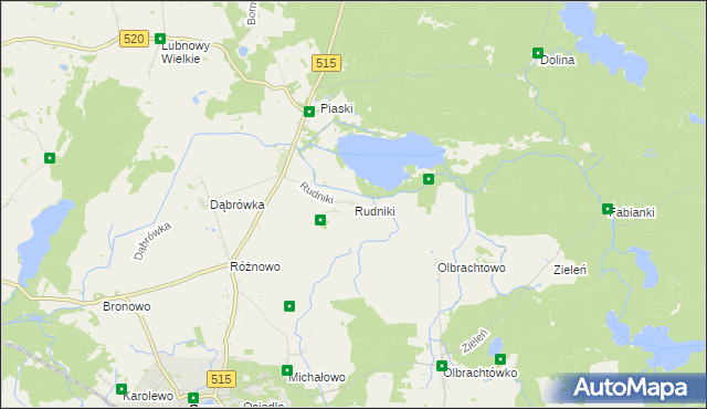 mapa Rudniki gmina Susz, Rudniki gmina Susz na mapie Targeo