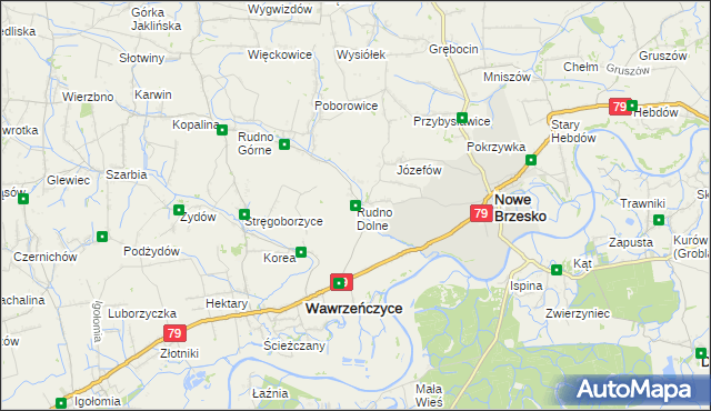 mapa Rudno Dolne, Rudno Dolne na mapie Targeo