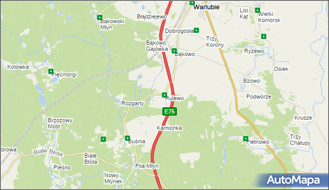 mapa Rulewo, Rulewo na mapie Targeo