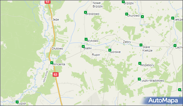 mapa Rupin gmina Kolno, Rupin gmina Kolno na mapie Targeo