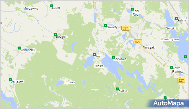 mapa Ruś gmina Morąg, Ruś gmina Morąg na mapie Targeo