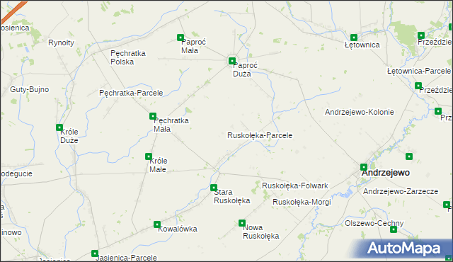 mapa Ruskołęka-Parcele, Ruskołęka-Parcele na mapie Targeo