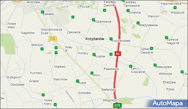 mapa Rustów, Rustów na mapie Targeo