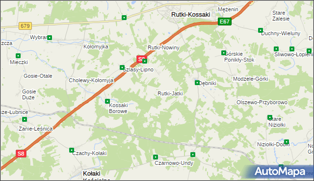 mapa Rutki-Jatki, Rutki-Jatki na mapie Targeo