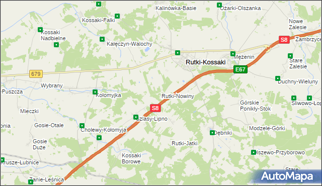 mapa Rutki-Nowiny, Rutki-Nowiny na mapie Targeo