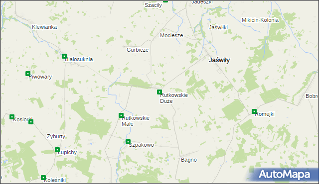 mapa Rutkowskie Duże, Rutkowskie Duże na mapie Targeo