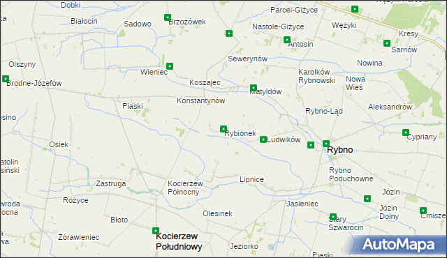 mapa Rybionek, Rybionek na mapie Targeo