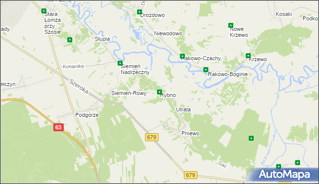 mapa Rybno gmina Łomża, Rybno gmina Łomża na mapie Targeo