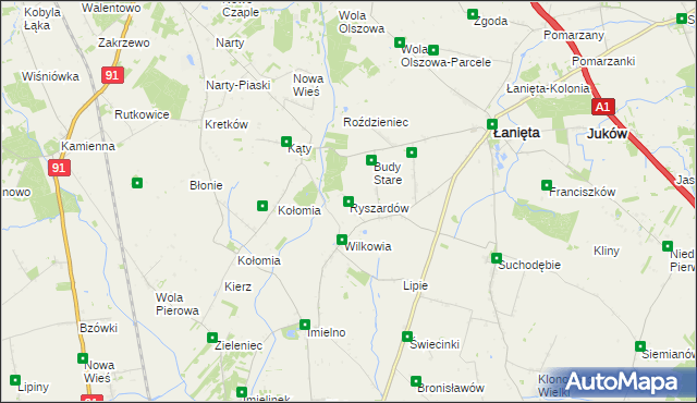 mapa Ryszardów, Ryszardów na mapie Targeo