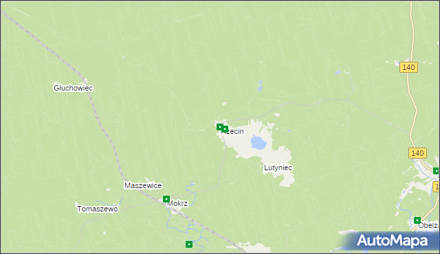 mapa Rzecin, Rzecin na mapie Targeo