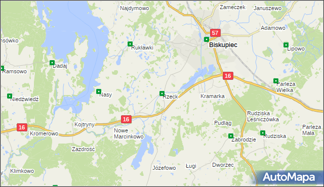 mapa Rzeck, Rzeck na mapie Targeo