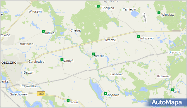 mapa Rzecko, Rzecko na mapie Targeo