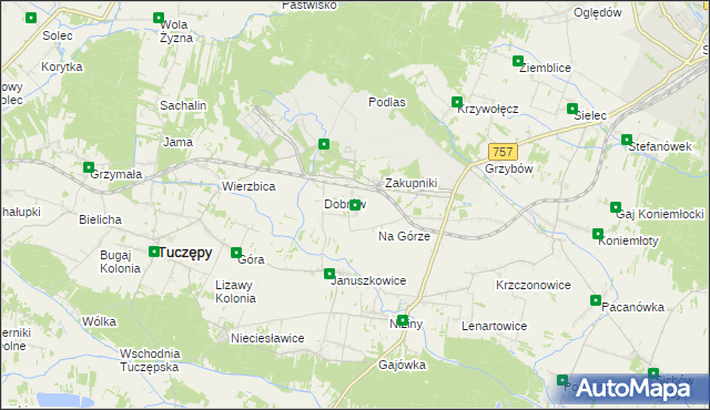 mapa Rzędów gmina Tuczępy, Rzędów gmina Tuczępy na mapie Targeo