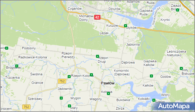 mapa Rzepin Drugi, Rzepin Drugi na mapie Targeo