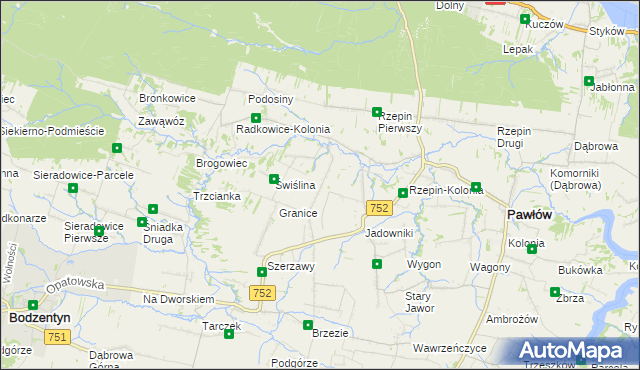 mapa Rzepinek gmina Pawłów, Rzepinek gmina Pawłów na mapie Targeo