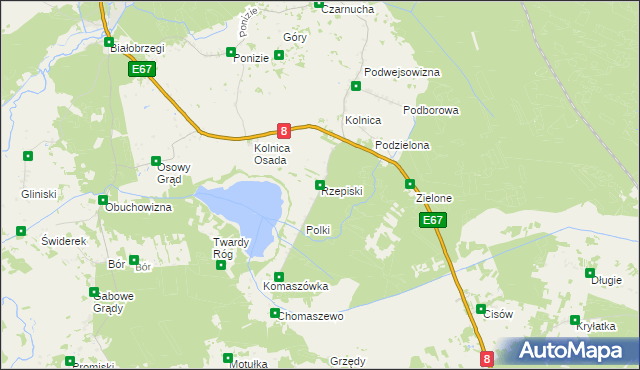 mapa Rzepiski, Rzepiski na mapie Targeo