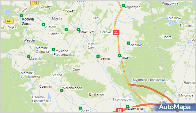 mapa Rzetnia, Rzetnia na mapie Targeo