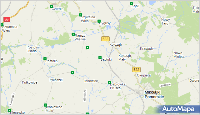 mapa Sadłuki, Sadłuki na mapie Targeo