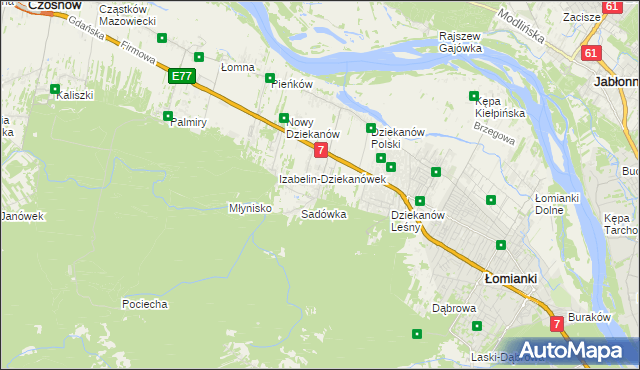 mapa Sadowa gmina Łomianki, Sadowa gmina Łomianki na mapie Targeo