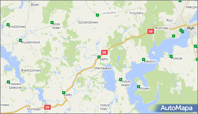 mapa Sądry, Sądry na mapie Targeo