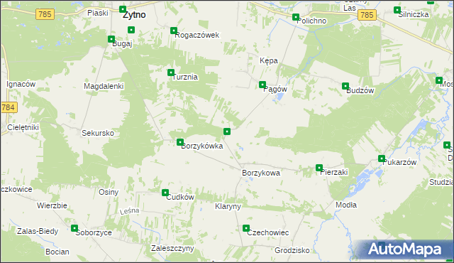 mapa Sady gmina Żytno, Sady gmina Żytno na mapie Targeo