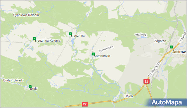 mapa Samborsko, Samborsko na mapie Targeo