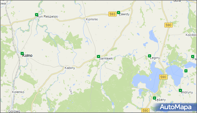 mapa Samławki, Samławki na mapie Targeo