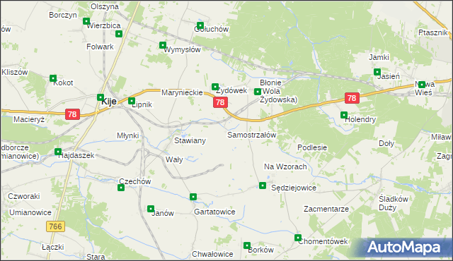 mapa Samostrzałów, Samostrzałów na mapie Targeo