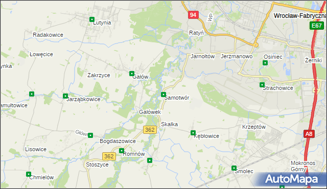 mapa Samotwór, Samotwór na mapie Targeo