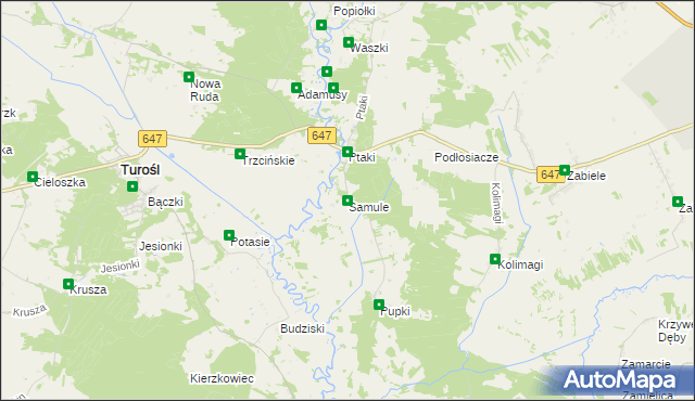 mapa Samule, Samule na mapie Targeo