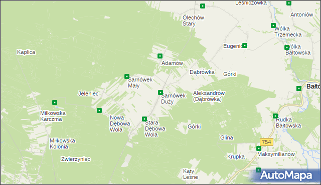 mapa Sarnówek Duży, Sarnówek Duży na mapie Targeo