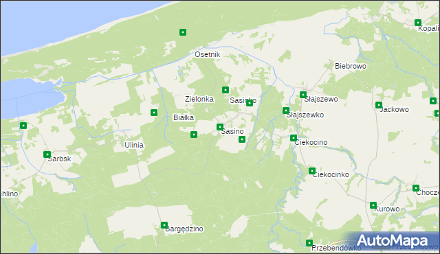 mapa Sasino, Sasino na mapie Targeo