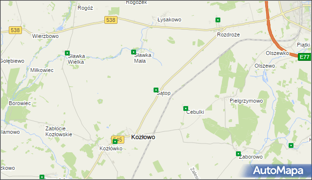 mapa Sątop, Sątop na mapie Targeo